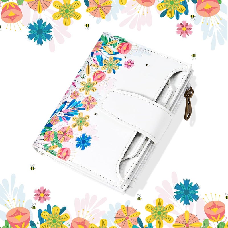 Airkit Small Wallet Women RFID Blocking Leather Bifold Compact Card Holder Wallet for Women with Zipper Coin Pocket 4 ID Window - Image 3